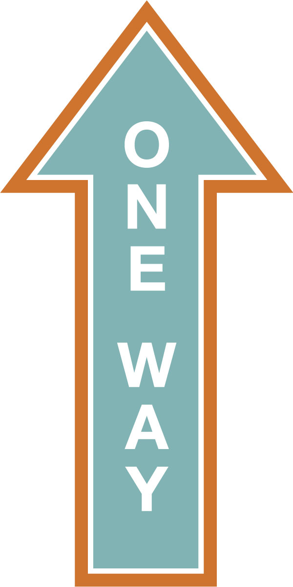 One Way Directional Sign